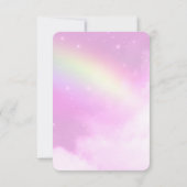 Roze Hemel met Citroengeel Regenboog Bruiloft RSVP Kaartje (Achterkant)