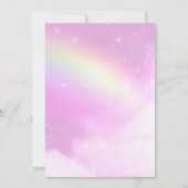 Roze Hemel met Citroengeel Regenboog Save the Date (Achterkant)