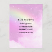 Roze Hemel met Citroengeel Regenboog Save the Date Uitnodiging Briefkaart (Voorkant)