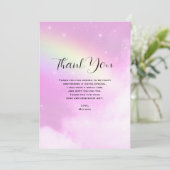 Roze Hemel met Citroengele Regenboog Dank U Bedankkaart (Staand voorkant)