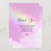 Roze Hemel met Citroengele Regenboog Dank U Bedankkaart (Voorkant / Achterkant)