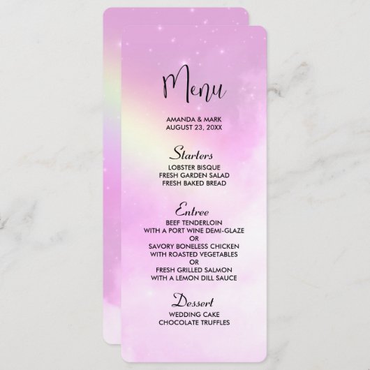 Roze Hemel met Citroengele Regenboog Kaart (Voorkant / Achterkant)