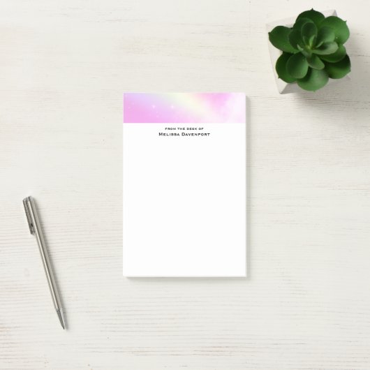 Roze Hemel met Citroengele Regenboog Post-it® Notes (Kantoor)