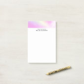 Roze Hemel met Citroengele Regenboog Post-it® Notes (Op bureau)