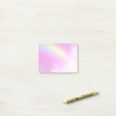 Roze Hemel met Citroengele Regenboog Post-it® Notes (Op bureau)