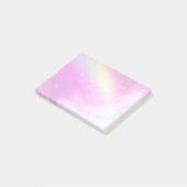 Roze Hemel met Citroengele Regenboog Post-it® Notes (Schuin)