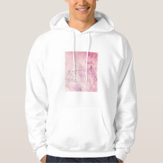 Roze hemel op witte foto voor mannen hoodie