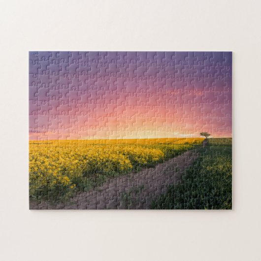 Roze hemel 's nachts legpuzzel (Horizontaal)