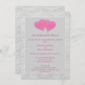 Roze hemelballonnen repetitie met binnenste uitnod kaart (Voorkant / Achterkant)