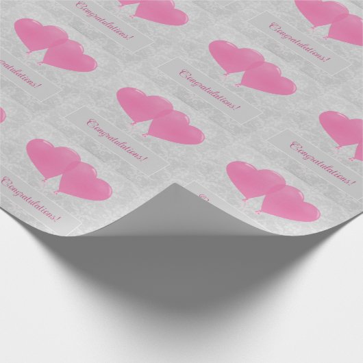 Roze hemelballonnen Wrapping Paper Cadeaupapier (Hoek)