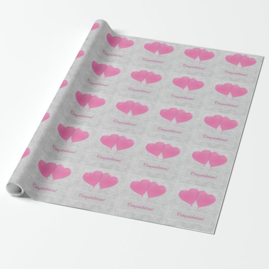 Roze hemelballonnen Wrapping Paper Cadeaupapier (Uitgerold)