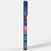 Roze hemelbruine strandzonsondergang Case-Mate iPhone case (Achterkant / Rechts)