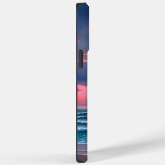 Roze hemelbruine strandzonsondergang Case-Mate iPhone case (Achterkant / Rechts)