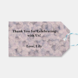 Roze Hemelse Magische Waterverf Verjaardag Cadeaulabel