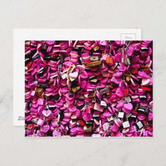 Roze hemelse vergrendelingen in Verona Briefkaart (Voorkant / Achterkant)