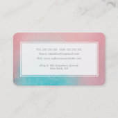 Roze hemicycle Prachtige Waterverf Sky Afsprakenkaartje (Achterkant)