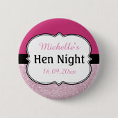Roze Hen Nacht Gepersonaliseerd Ronde Button 5,7 Cm (Voorkant)
