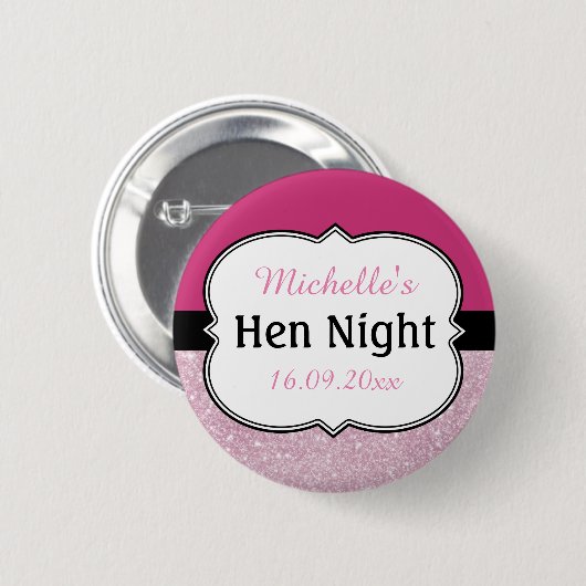 Roze Hen Nacht Gepersonaliseerd Ronde Button 5,7 Cm (Voorkant /achterkant)