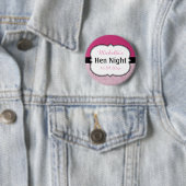 Roze Hen Nacht Gepersonaliseerd Ronde Button 5,7 Cm (In situ)