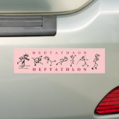 Roze heptathlon sticker Track en Field (Op auto)