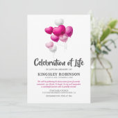 Roze Herdenkingsdienst Funeraire Kaart (Staand voorkant)