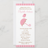 Roze herderlijk Baby shower van het vogelmeisje Kaart (Voorkant)