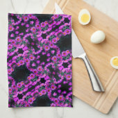 Roze herfst Aster Flowers Abstract Art Patroon Theedoek (Quarter Fold)