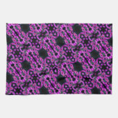 Roze herfst Aster Flowers Abstract Art Patroon Theedoek (Horizontaal)