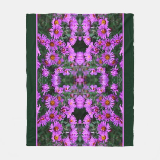 Roze Herfst Aster Flowers Abstract Fleece Deken (Voorkant)