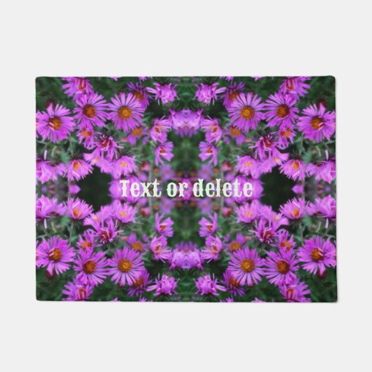 Roze Herfst Aster Flowers Abstract gepersonaliseer Deurmat (Voorkant)