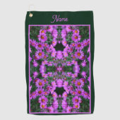 Roze Herfst Aster Flowers Abstract gepersonaliseer Golfhanddoek (Voorkant)