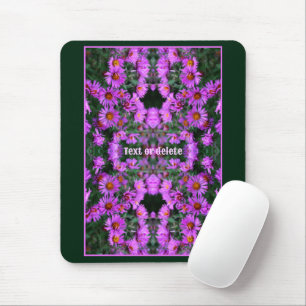 Roze Herfst Aster Flowers Abstract gepersonaliseer Muismat