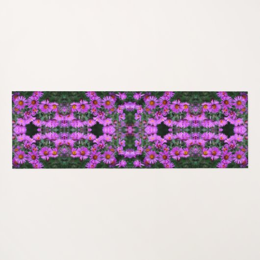 Roze Herfst Aster Flowers Abstract Yogamat (Achterkant (horizontaal))