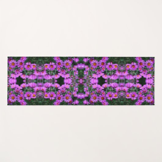 Roze Herfst Aster Flowers Abstract Yogamat (Voorkant (horizontaal))