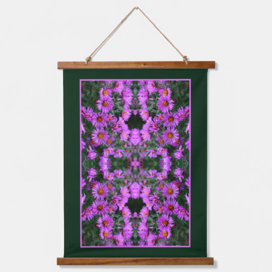 Roze Herfst Aster Flowers Orton Abstract Hangend Wandkleed (Voorkant)