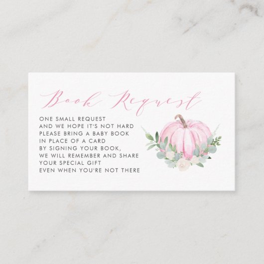 Roze Herfst Baby shower Book Request Kaart (Voorkant)