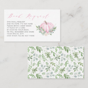 Roze Herfst Baby shower Book Request Kaart Plaatskaartje