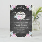 Roze Herfst Baby shower Roze Roze Kaart (Staand voorkant)