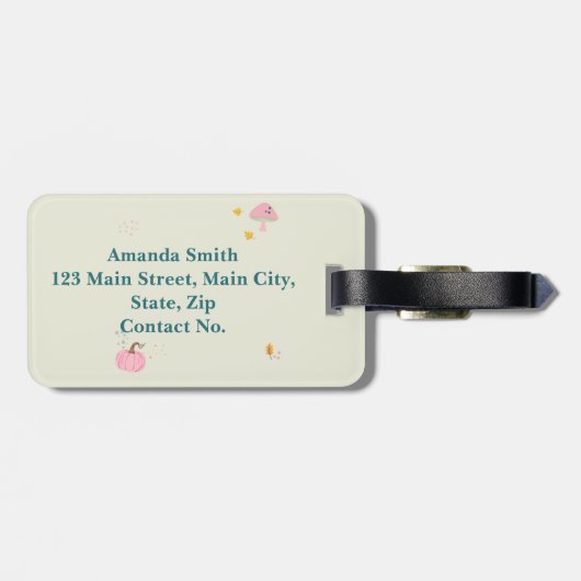 Roze Herfst Bagagelabel (Achterkant horizontaal)