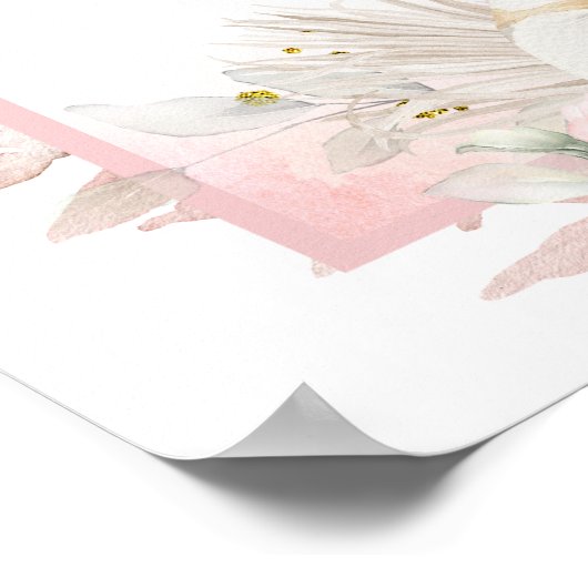 Roze Herfst Bloemen Coquette Pompoen Welkom Teken Poster (Hoek)