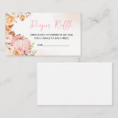 Roze Herfst Bloemen Pompoen Baby shower Luier Raff Informatiekaartje (Voorkant / Achterkant)