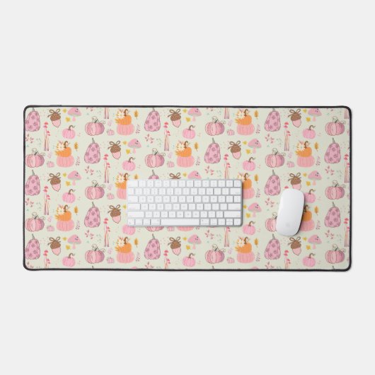 Roze Herfst Bureaumat (Keyboard & Muis)