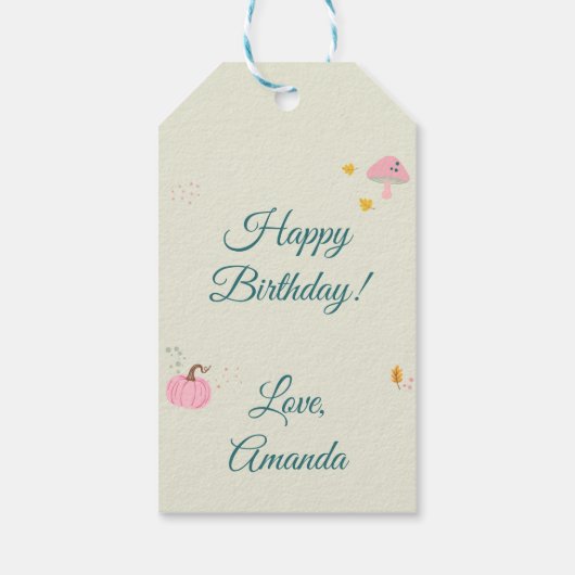 Roze Herfst Cadeaulabel (Achterkant)