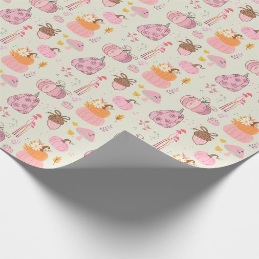 Roze Herfst Cadeaupapier (Hoek)