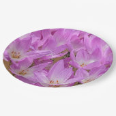 Roze Herfst Crocus Bloeit Bloemen Papieren Bordje (Gekanteld)