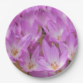 Roze Herfst Crocus Bloeit Bloemen Papieren Bordje (Voorkant)