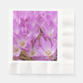 Roze Herfst Crocus Bloeit Bloemen Servet (Voorkant)