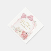 Roze Herfst Floral Coquette Pompoenpapier Servet (Hoek)