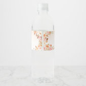 Roze Herfst Floral Pumpkin Baby shower Waterfles Etiket (Achterkant)