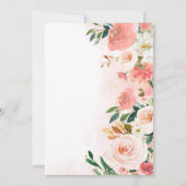 Roze Herfst Herfst Bloemen Pompoen Baby shower Kaart (Achterkant)